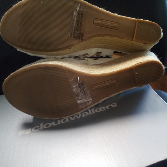 Womens ComfortView Espadrille Sandals Size 9.5M White Wedge Heel Open Toe - Picture 3 of 7